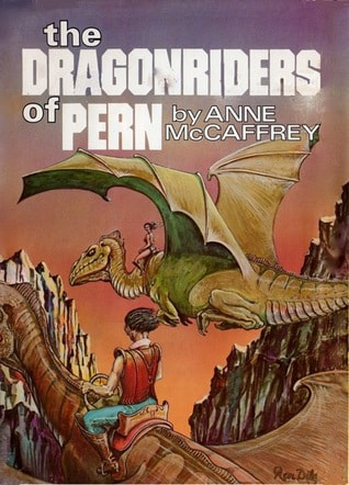 The Dragonriders of Pern by Anne McCaffrey book cover.