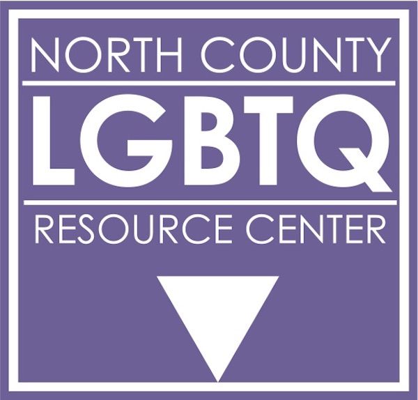 North County LGBTQ Resource Center, San Diego, Logo. White text on purple background.