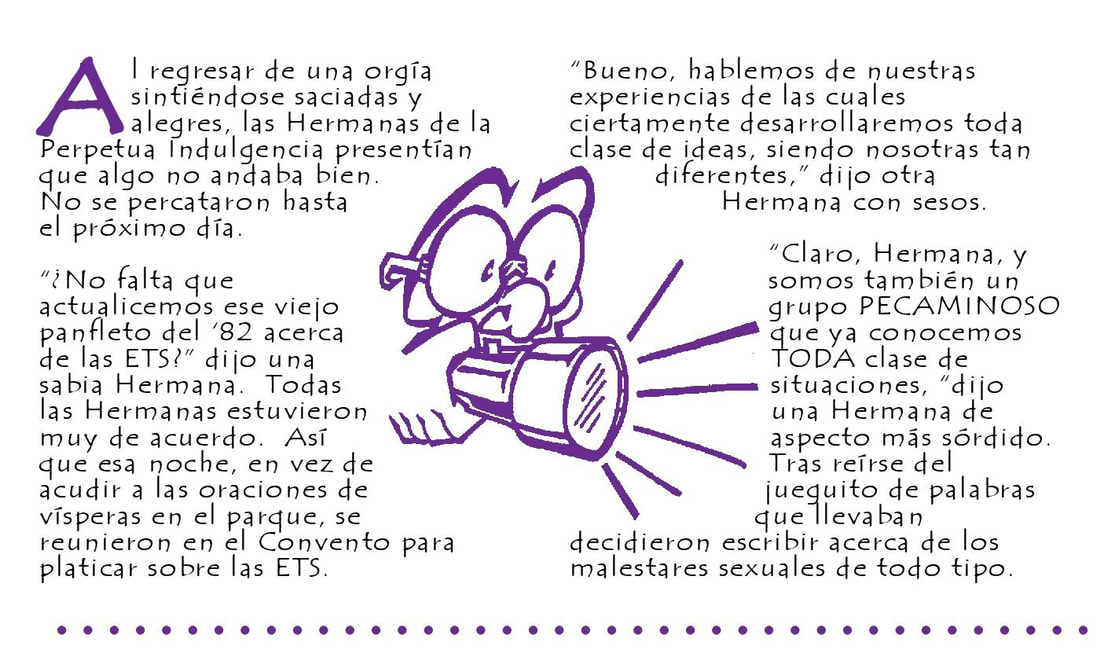 Page ten of Juega Bien, the Spanish language edition of Play Fair by The Sisters of Perpetual Indulgence.