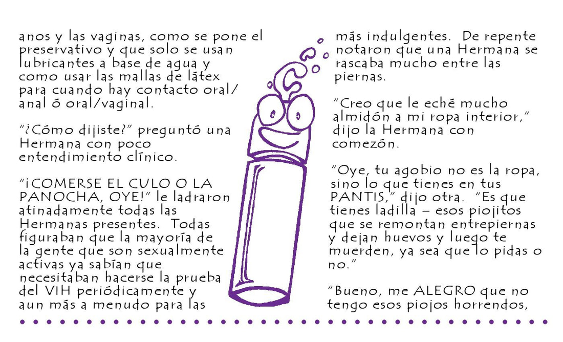 Page twelve of Juega Bien, the Spanish language edition of Play Fair by The Sisters of Perpetual Indulgence.
